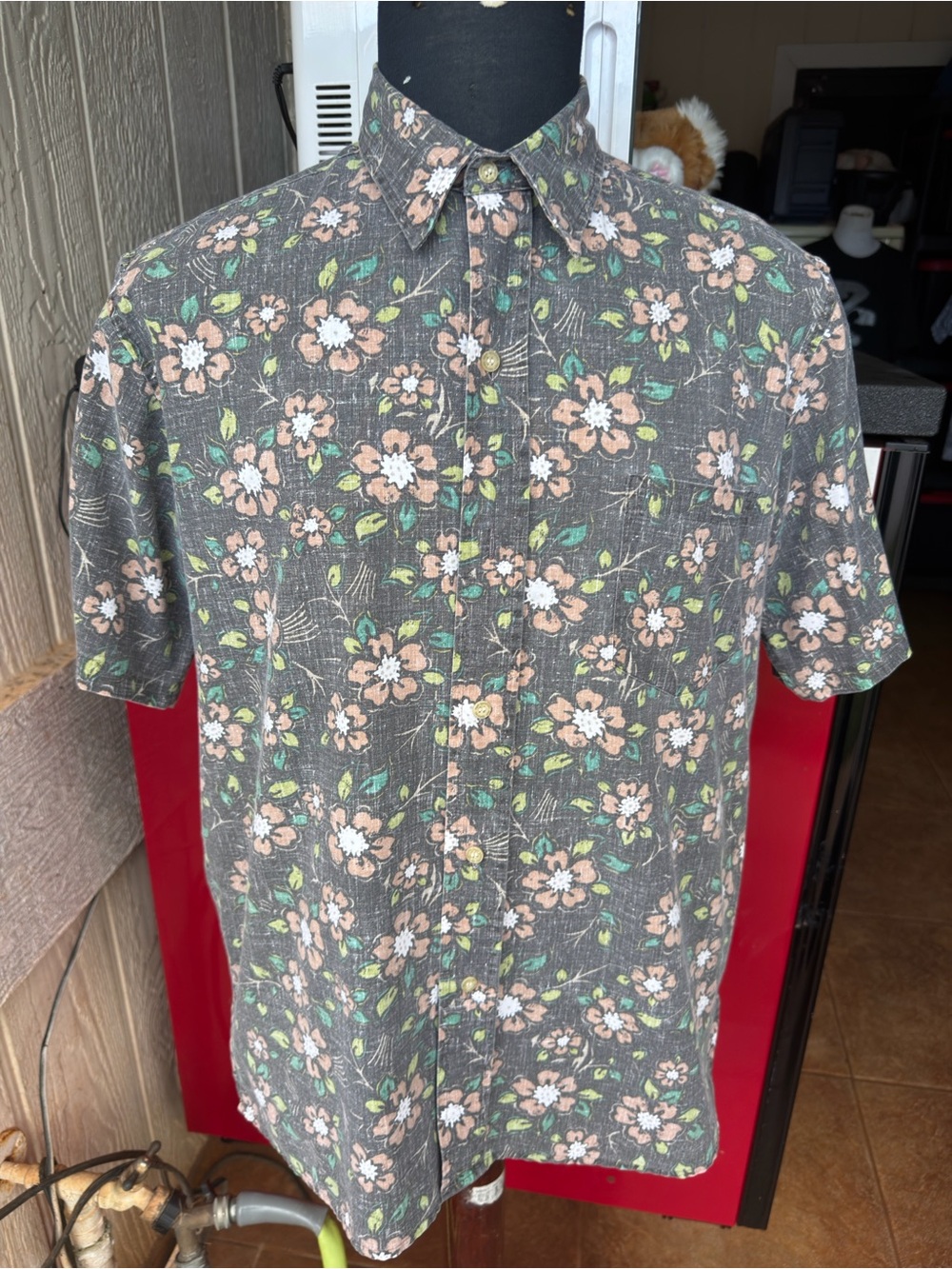PreOwned Reyn Spooner Hawaiian Print Multicolored Full Button Men's Medium